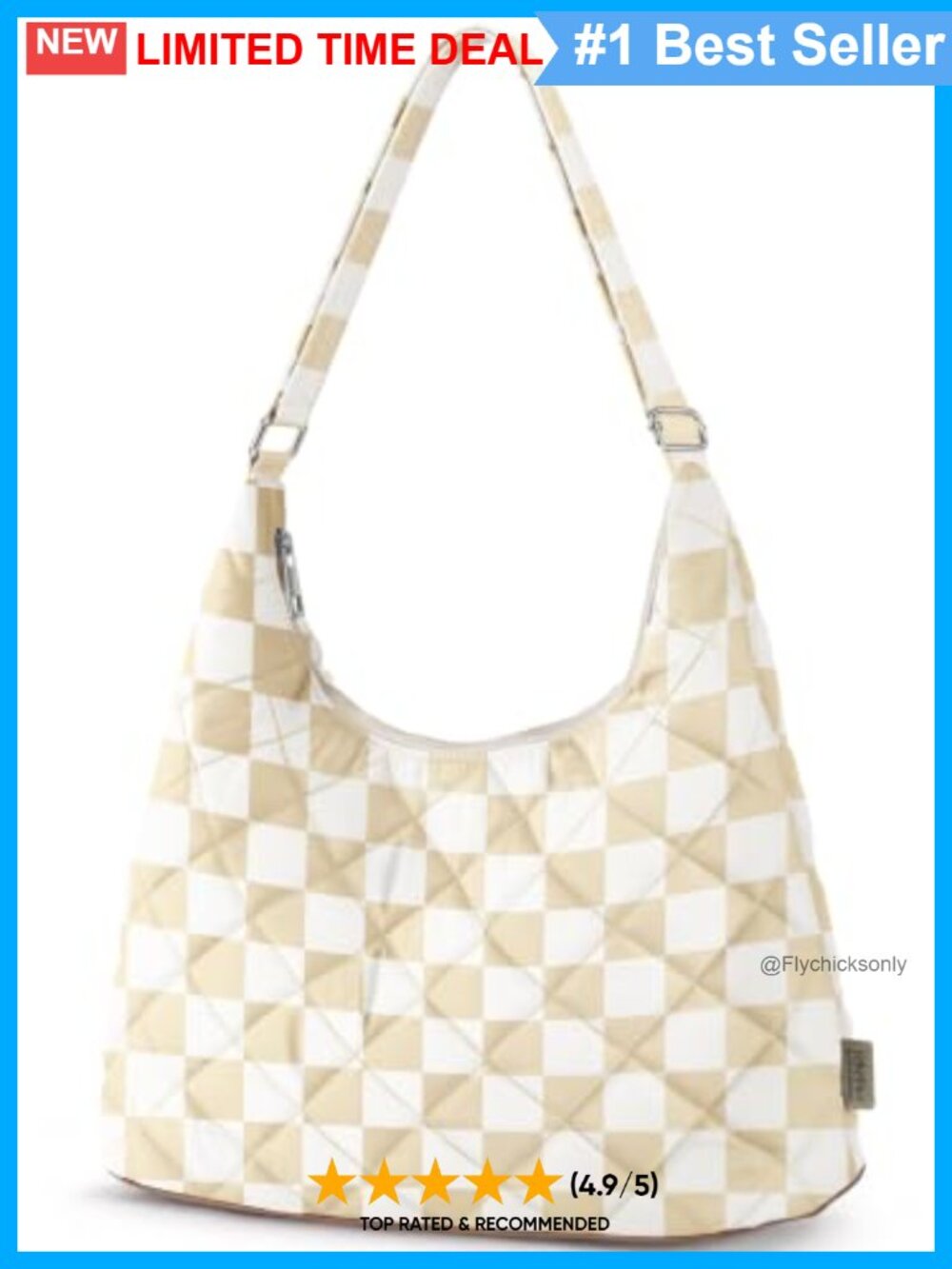 Quilted Puffer Hobo Bag Crossbody Zipper Laptop-Friendly Women